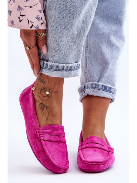 Women's Suede Moccasins Pink Lenvie