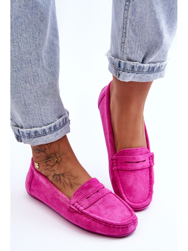 Women's Suede Moccasins Pink Lenvie