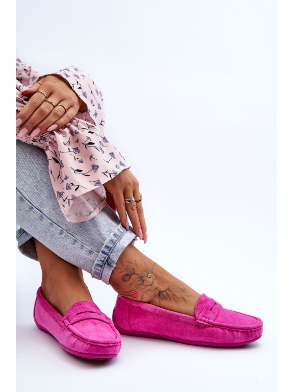 Women's Suede Moccasins Pink Lenvie