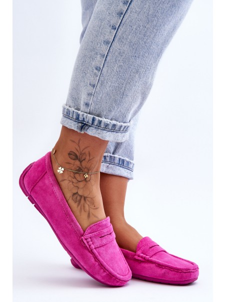 Women's Suede Moccasins Pink Lenvie