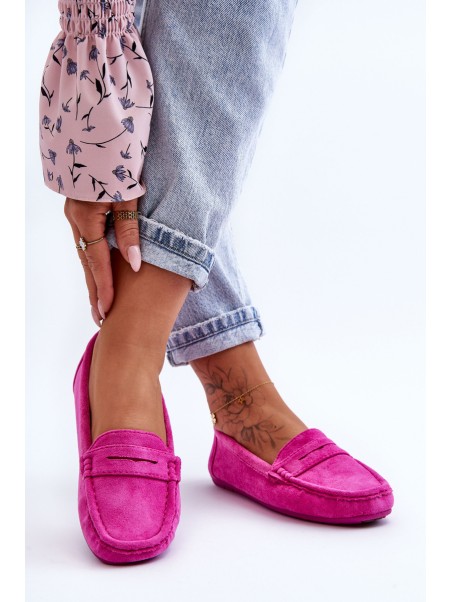Women's Suede Moccasins Pink Lenvie