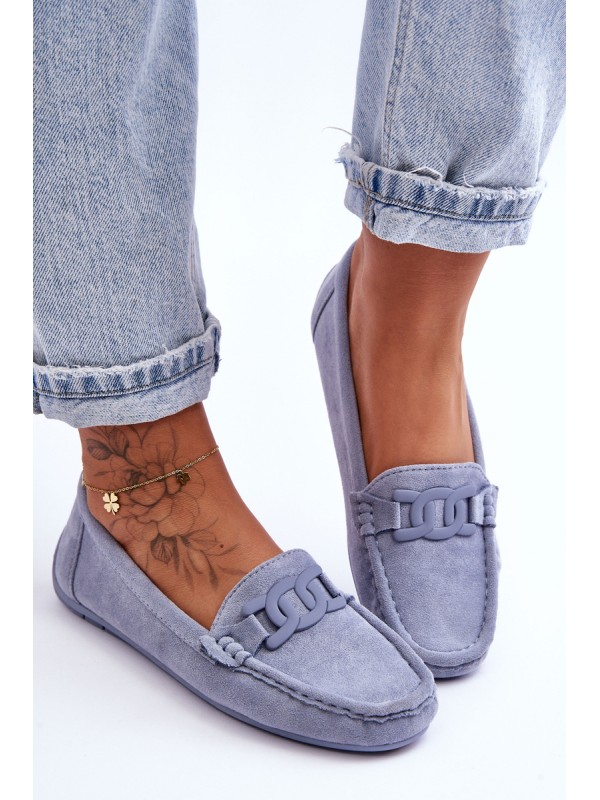 Women's Fashionable Suede Moccasins Blue Rabell