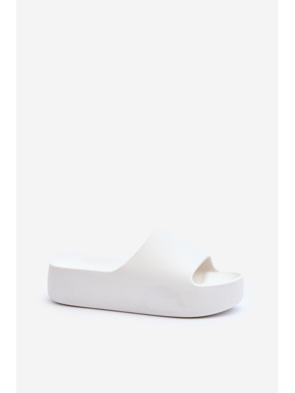 Women's Thick Sole White Slides Oreithano