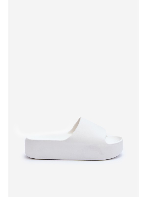 Women's Thick Sole White Slides Oreithano