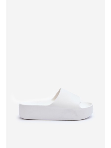 Women's Thick Sole White Slides Oreithano