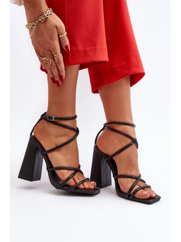 Stylish Black High Heel Sandals Josette