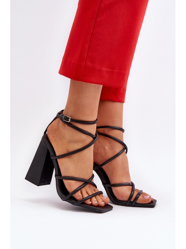 Stylish Black High Heel Sandals Josette 2