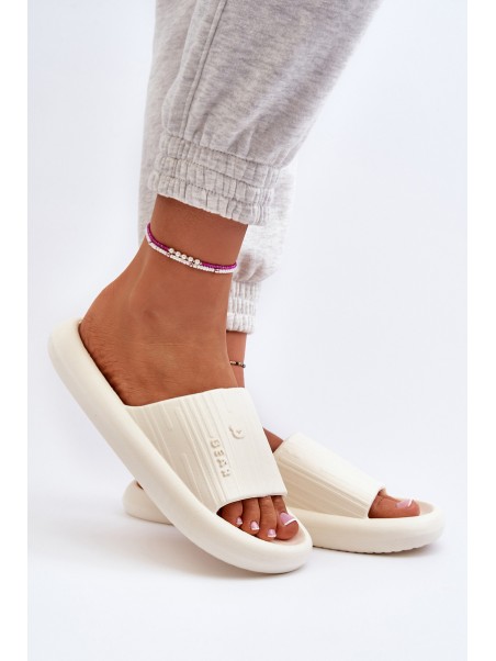 Lightweight Women's Foam Slides in Light Beige by Fenicva