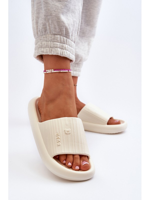 Lightweight Women's Foam Slides in Light Beige by Fenicva