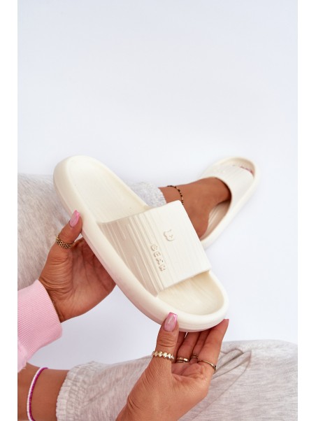 Lightweight Women's Foam Slides in Light Beige by Fenicva