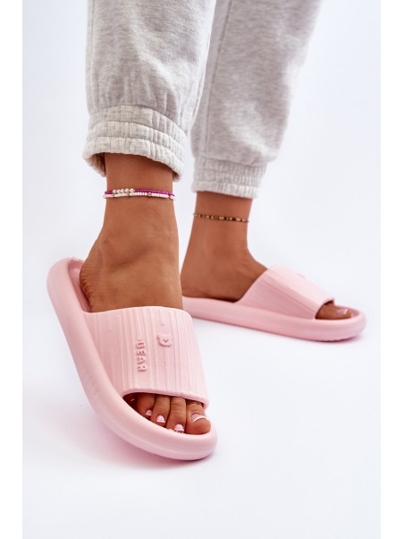 Women's Lightweight Pink Foam Slides Fenicva