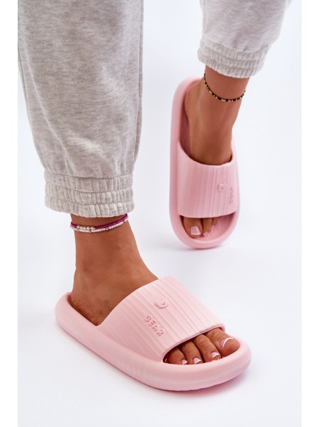 Women's Lightweight Pink Foam Slides Fenicva