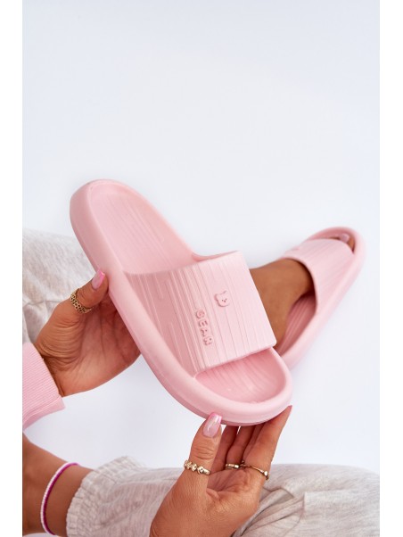 Women's Lightweight Pink Foam Slides Fenicva