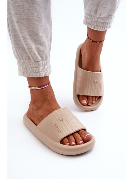 Women's Lightweight Beige Foam Flip Flops Fenicva