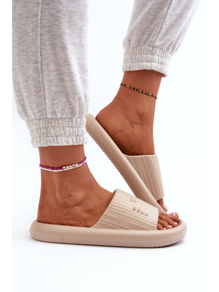 Women's Lightweight Beige Foam Flip Flops Fenicva