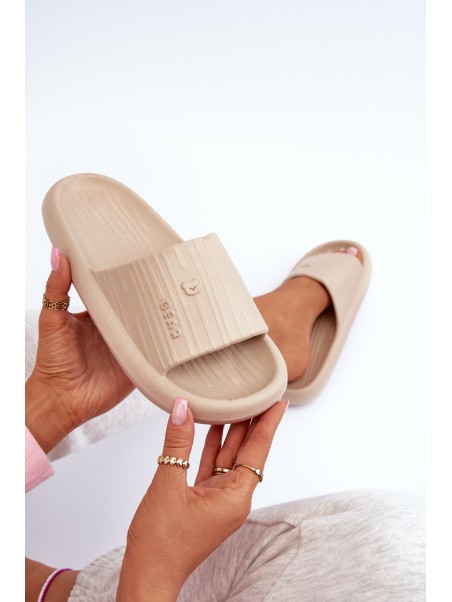 Women's Lightweight Beige Foam Flip Flops Fenicva