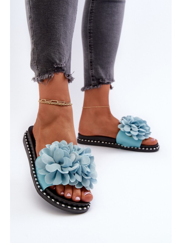 Women's Sandals Decorated with Flowers Black Cellanen 2
