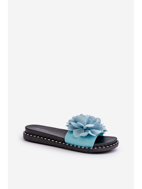 Women's Sandals Decorated with Flowers Black Cellanen