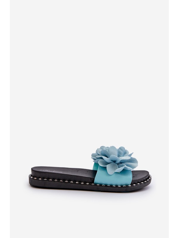 Women's Sandals Decorated with Flowers Black Cellanen