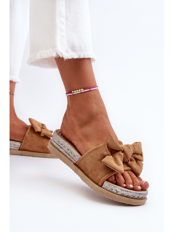 Women's Platform Sandals with Bow Camel Aflia 2
