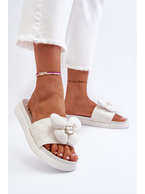 Women's Grey Sandals with Decoration on Low Platform Cedrella
