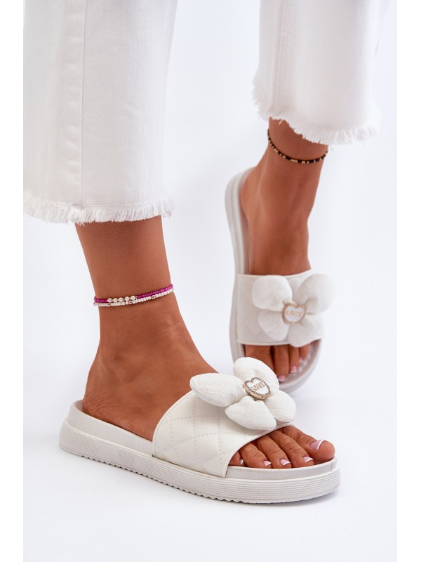 Women's Grey Sandals with Decoration on Low Platform Cedrella