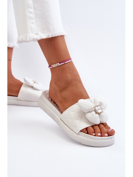 Women's Grey Sandals with Decoration on Low Platform Cedrella