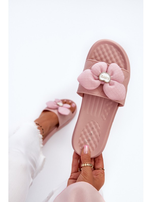 Women's sandals with decoration on low platform pink Cedrella