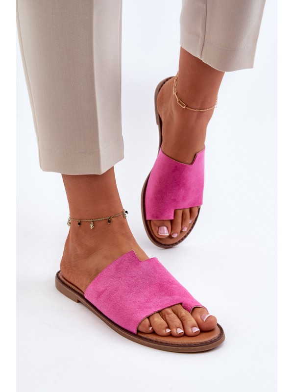 Women's Suede Flip-Flops Pink Amite