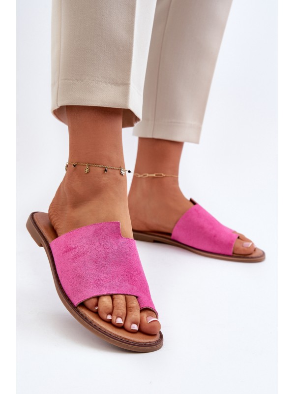 Women's Suede Flip-Flops Pink Amite 2