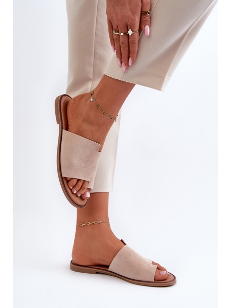 Women's Suede Slip-On Sandals Beige Amite
