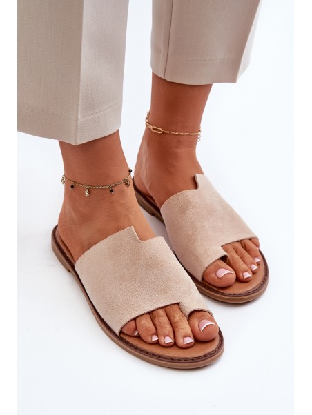 Women's Suede Slip-On Sandals Beige Amite