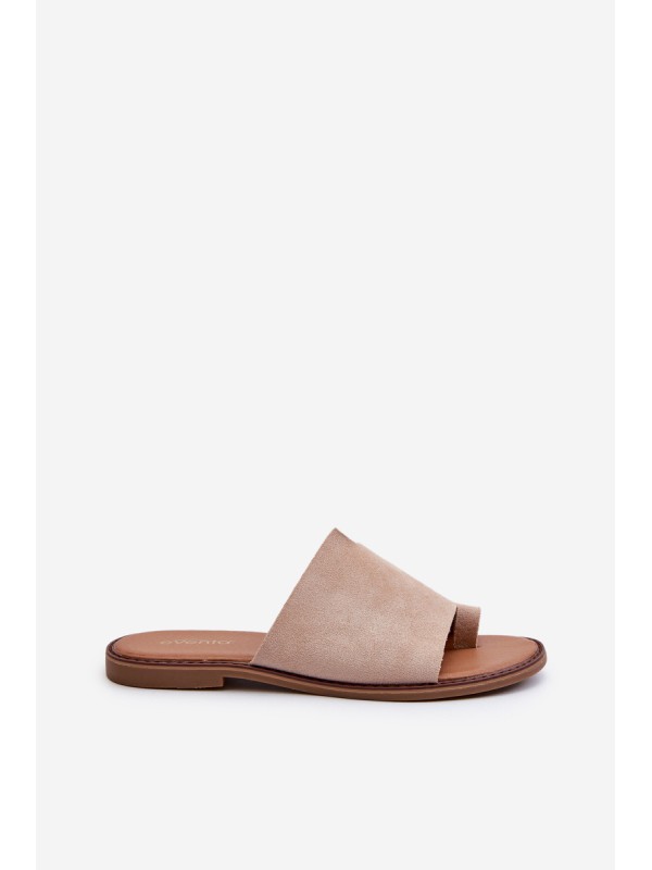 Women's Suede Slip-On Sandals Beige Amite