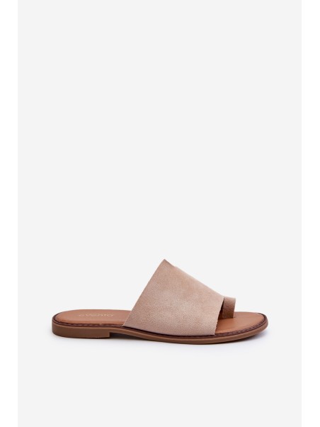 Women's Suede Slip-On Sandals Beige Amite