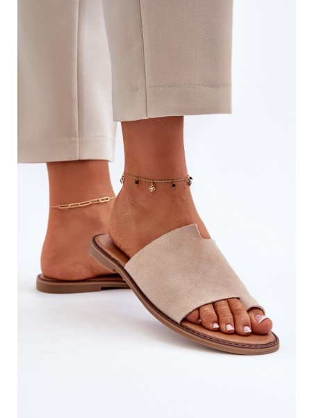 Women's Suede Slip-On Sandals Beige Amite