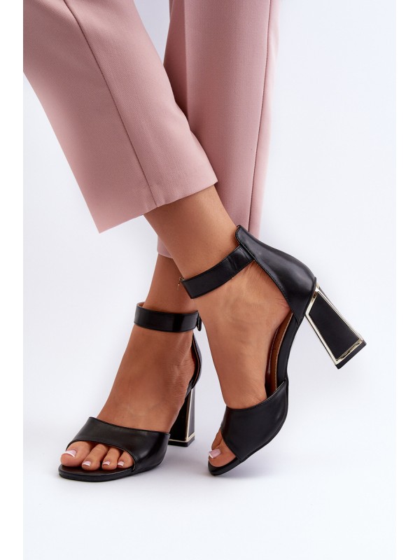 Elegant Black Women's Sandals with Heel Rosazara 2