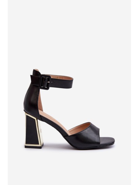 Elegant Black Women's Sandals with Heel Rosazara