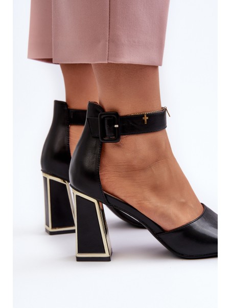 Elegant Black Women's Sandals with Heel Rosazara