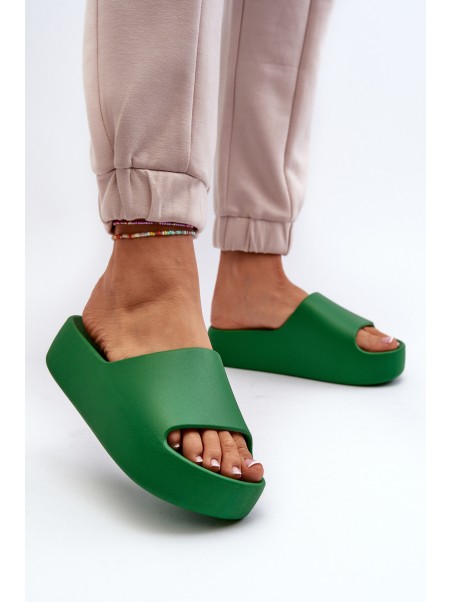 Women's Thick Sole Beige Slides Oreithano