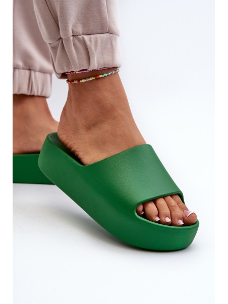 Women's Thick Sole Beige Slides Oreithano