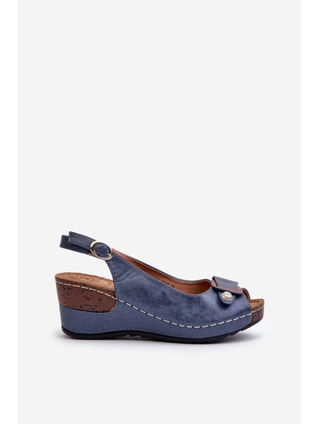 Women's Lightweight Wedge Sandals Comfort Shoe Blue Efravia