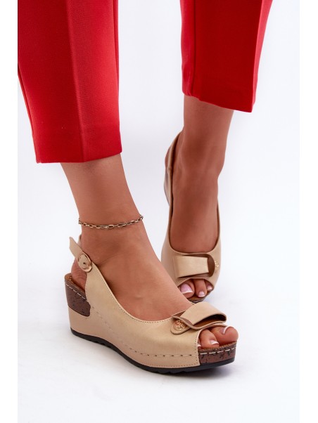 Women's Lightweight Wedge Sandals Comfort Shoes Beige Efravia