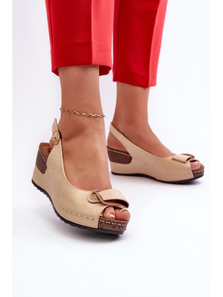 Women's Lightweight Wedge Sandals Comfort Shoes Beige Efravia