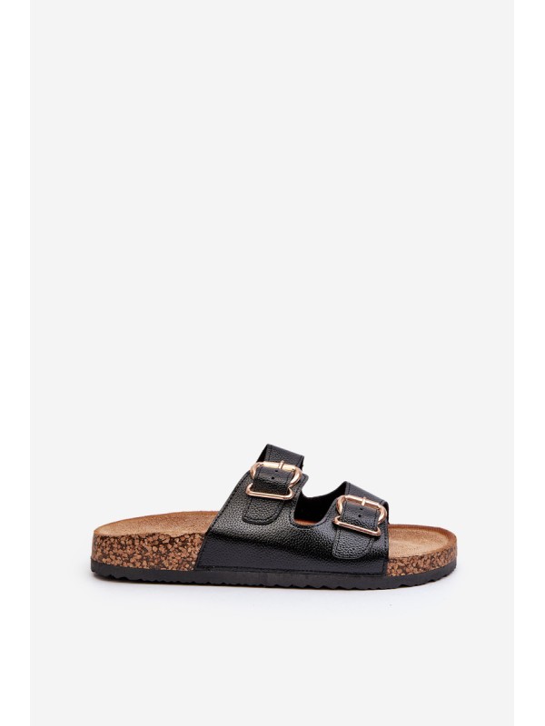 Women's Sandals with Buckles Black Fronila