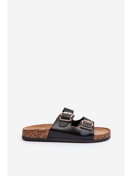Women's Sandals with Buckles Black Fronila