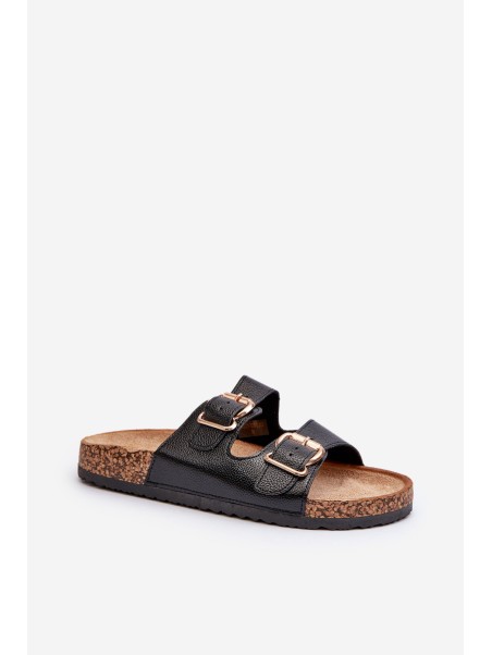 Women's Sandals with Buckles Black Fronila