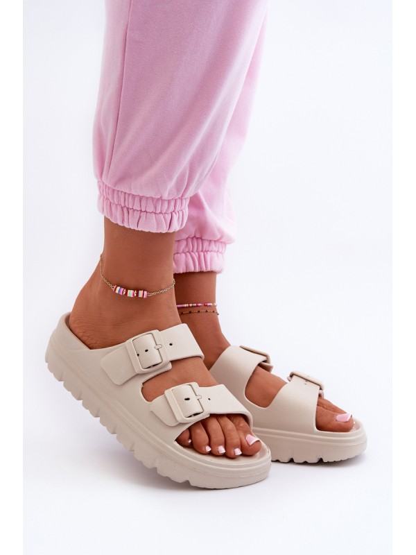 Women's Foam Platform Slides Beige Melorea 2