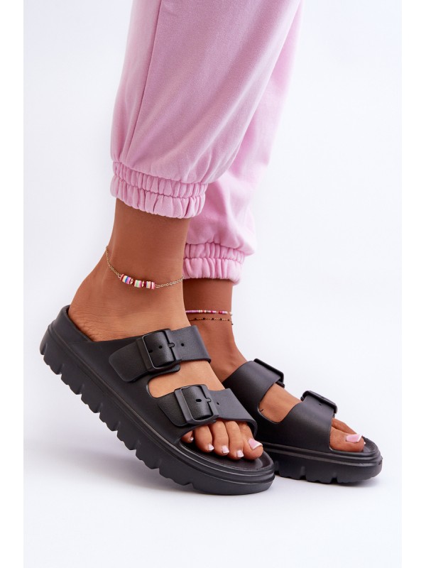 Women's Foam Platform Flip-Flops Black Melorea 2