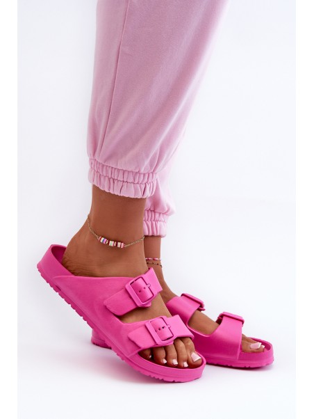 Women's Foam Slippers With Buckles Fuchsia Luciene