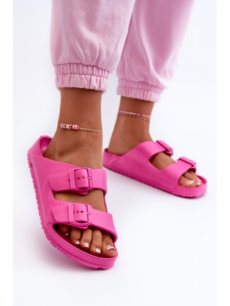 Women's Foam Slippers With Buckles Fuchsia Luciene